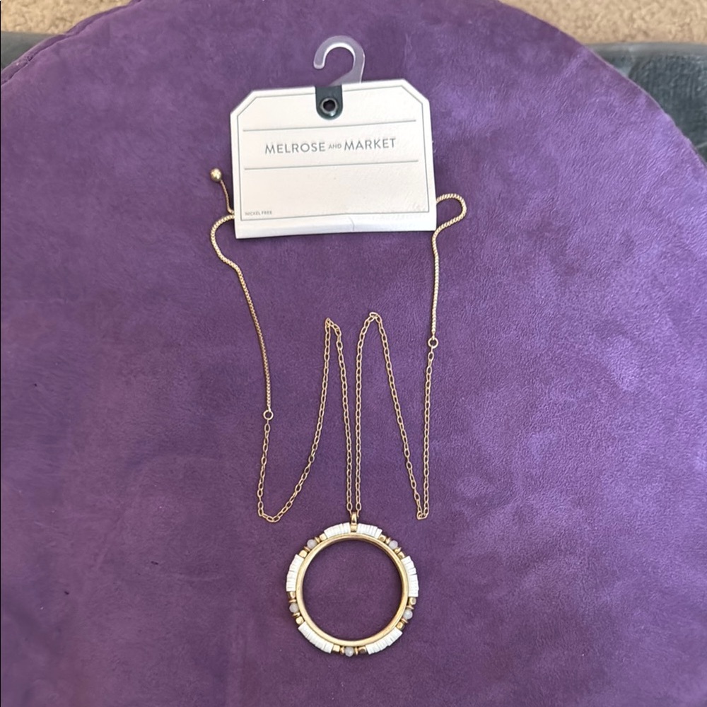 Melrose and Market Gold Hoop Pendant Necklace
